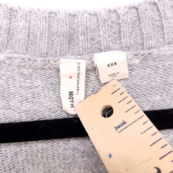 Moth Anthropologie Wool Cashmere Sweater Top Size XXS Oversized Gray Pockets - Picture 10 of 12